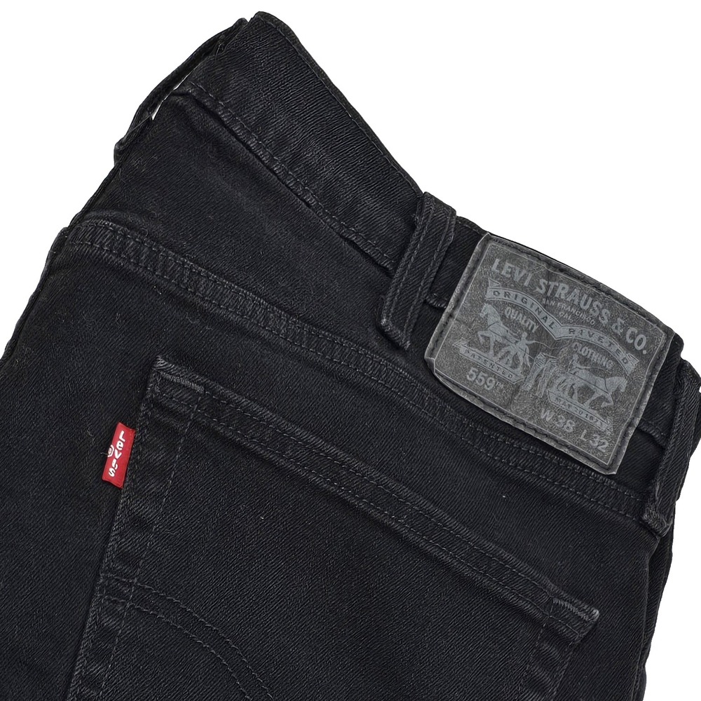 Levi's 559 Men's Black Straight Leg Jeans W38 L32‎ Altered Inseam 30" WaterLess